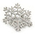 Rhodium Plated Clear Crystal Snowflake Brooch/ Pendant - 45mm D - view 3