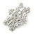 Rhodium Plated Clear Crystal Snowflake Brooch/ Pendant - 45mm D - view 4