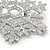 Rhodium Plated Clear Crystal Snowflake Brooch/ Pendant - 45mm D - view 5