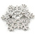 Rhodium Plated Clear Crystal Snowflake Brooch/ Pendant - 45mm D - view 6