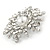 Rhodium Plated Clear CZ, Crystal Snowflake Brooch/ Pendant - 48mm - view 3