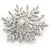 Rhodium Plated Clear CZ, Crystal Snowflake Brooch/ Pendant - 48mm - view 4