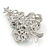 Holly Jolly Red, Green, Clear, Blue Austrian Crystals Christmas Tree Brooch In Silver Tone - 50mm L - view 4