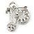 Cute Small Crystal Bicycle Brooch In Silver Tone - 30mm - view 2