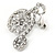 Cute Small Crystal Bicycle Brooch In Silver Tone - 30mm - view 3