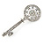 Rhodium Plated Clear/ AB Crystal Key Brooch - 60cm L - view 6