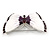 White Eanamel Purple Crystal Butterfly Brooch In Silver Tone Metal - 50mm - view 3