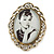 Audrey Hepburn Portrait Crystal Brooch In Gold Tone Metal - 55mm L