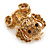 Topaz Crystal Little Puppy Dog Brooch In Gold Tone Metal - 27mm - view 3