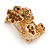 Topaz Crystal Little Puppy Dog Brooch In Gold Tone Metal - 27mm - view 4