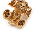 Topaz Crystal Little Puppy Dog Brooch In Gold Tone Metal - 27mm - view 5
