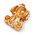 Topaz Crystal Little Puppy Dog Brooch In Gold Tone Metal - 27mm - view 2