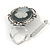 Diamante Grey Cameo Scarf Pin/ Brooch In Silver Tone - 55mm Across - view 3