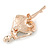 Clear/ AB Crystal Ballerina Brooch In Gold Tone Metal - 57mm L - view 4