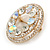 AB/ Crystal Round Button Shape Brooch In Gold Tone - 35mm D - view 3