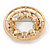 AB/ Crystal Round Button Shape Brooch In Gold Tone - 35mm D - view 4