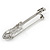 Clear Crystal Guitar Brooch In Silver Tone Metal - 57mm L - view 2