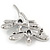 Two Crystal Dragonfly Brooch In Silver Tone Metal - 45mm - view 5