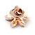 Tiny Multicoloured Flower Pin Brooch In Gold Tone Metal - 20mm - view 4