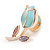 Tiny Light Blue Tulip Pin Brooch In Gold Tone Metal - 30mm - view 2