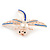 Clear/ Navy/ Light Blue Crystal, Faux Pearl Dragonfly Brooch In Rose Gold Tone Metal - 55mm W - view 5