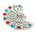 Statement Multicoloured Peacock Brooch In Silver Plated Metal - 58mm W - view 4