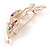 Rose Gold Tone Clear/ Plum Crystal Calla Lily Brooch - 50mm L - view 4