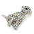 AB Crystal Dog Brooch In Silver Tone Metal - 35mm L - view 2