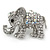 Small Crystal Elephant Brooch In Silver Tone Metal - 35mm - view 5