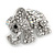 Small Crystal Elephant Brooch In Silver Tone Metal - 35mm - view 2