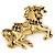 Vintage Inspired Horse Brooch In Gold Tone Metal - 50mm W - view 3