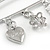Silver Plated Safety Pin Brooch with Crystal Charms - 65mm L - view 3