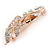 Fancy Clear/ Champagne Crystal Floral Brooch In Rose Gold Tone Metal - 50mm L - view 6