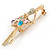 Multicoloured Crystal Ballerina Brooch In Gold Tone Metal - 55mm L - view 2