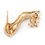 Clear Crystal High Heel Shoe Brooch In Gold Tone Metal - 40mm L - view 4