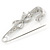 Silver Plated Clear Crystal Safety Pin Brooch With Bow Motif - 65mm L - view 3