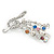Silver Plated Multicoloured Crystal Musical Notes Brooch - 50mm L - view 4