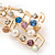 Gold Plated Multicoloured Crystal Musical Notes Brooch - 50mm L - view 3