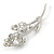Two Tulip Clear Crystal Floral Brooch In Silver Tone Metal - 60mm L - view 3