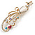 Gold Tone Multicoloured Crystal Peacock Brooch - 80mm L - view 2