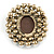 Victorian Inspired Faux Pearl Cameo Brooch In Antique Gold Tone - 55mm - view 2