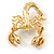 Gold Plated Ab, Clear Crystal Scorpion Brooch - 40mm L - view 4