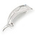 Polished Rhodium Plated Dolphin Brooch - 45mm L - view 4