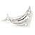 Polished Rhodium Plated Dolphin Brooch - 45mm L - view 5