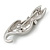 Stylish Crystal Kitty Brooch In Satin Metal Finish - 40mm - view 2