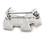 Cute Crystal Little Doggy Brooch In Satin Metal Finish - 30mm - view 3