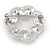 Small Crystal Faux Pearl Wreath Brooch In Rhodium Plated Metal - 30mm L - view 4