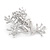 Small Funky Crystal Frog Brooch In Rhodium Plated Metal - 35mm L - view 2