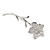 Rhodium Plated Clear Crystal Daisy Flower Brooch - 45mm L - view 2