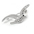 Small Polished Rhodium Plated Seagull Bird Brooch - 37mm L - view 2